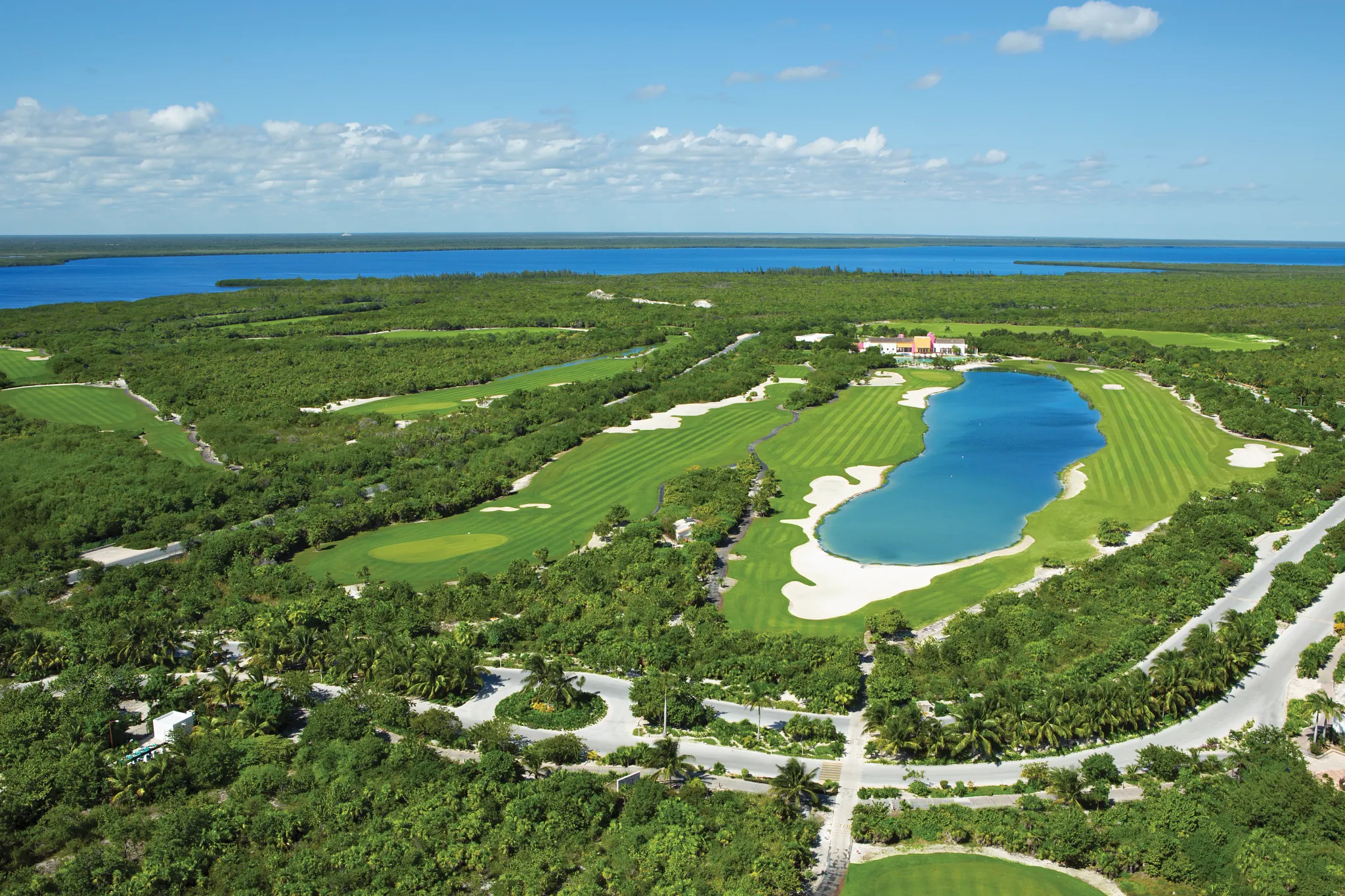 Aerial view of Playa Mujeres Golf Club near Secrets Playa Mujeres Golf & Spa Resort in Cancun.